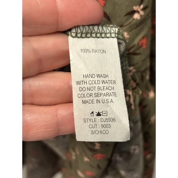 Ces Femme Green and Floral Dress M - Picture 4 of 7